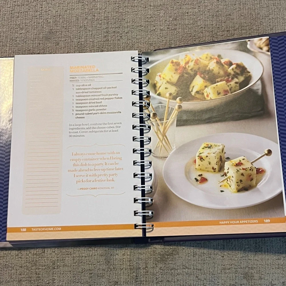 Taste of Home Cookbook Lot Halloween and Happy Hour Spiral Hardcover Recipes